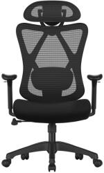 SONGMICS Irodai ergonomikus szék, állítható deréktámasszal és fejtámlával, fekete - edeco