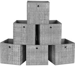 SONGMICS Összecsukható tárolódobozok 6db, szürke 30x30x30cm