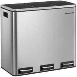 SONGMICS Szelektív szemeteskuka 3x18L, ezüst