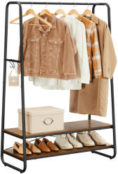 VASAGLE Ruhaáállvány, kabátoknak, ruháknak, cipőknek, fekete 100x45x160cm
