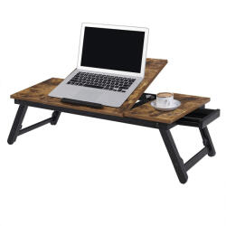 SONGMICS Laptop asztal, rusztikus barna 71x35cm - edeco