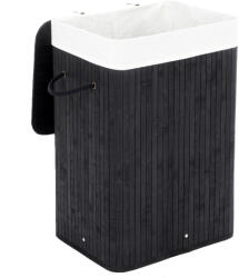 SONGMICS Bambusz kosár szennyestartó 72L, fekete