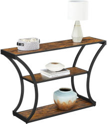 VASAGLE Konzolasztal polcokkal, rusztikus barna 120x30x80cm - edeco