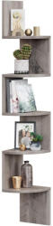 VASAGLE Sarokpolc 5 szintes lebegő fali polc, greige 20x20x127cm