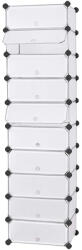 SONGMICS Cipőtároló doboz 10 db moduláris tárolódoboz, fehér 43x31x173cm