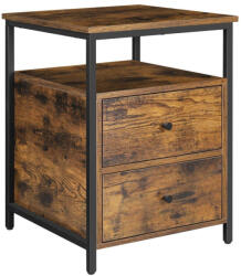 VASAGLE Éjjeliszekrény fiókkal és polccal, rusztikus barna 45x45x60cm