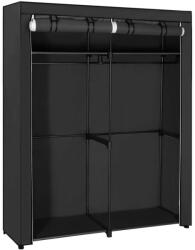 SONGMICS Szövet ruhatároló szekrény hordozható gardrób, fekete 140x43x174cm