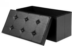 SONGMICS Összecsukható műbőr tárolópuff, fekete 76x38x38cm - edeco