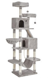 FEANDREA Macska kaparófa, többszintes, pihenőkosárral, szürke 60x50x206cm