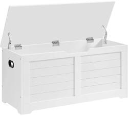 VASAGLE Tároló láda, rendszerező pad, fehér 100x40x46cm