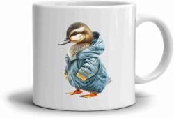  Fehér kerámia bögre 330ml képpel - kiskacsa kabátban (HRNEK-90X82-BILY-555)