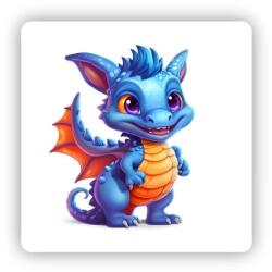  Mágnes 65x65mm négyzet alakú - aranyos kék sárkány (MAGNET-65X65-CTVEREC-35)