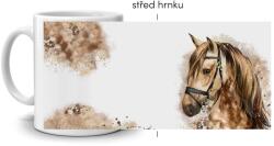  Fehér kerámia bögre 330ml képpel - akvarell ló (HRNEK-90X82-BILY-458)