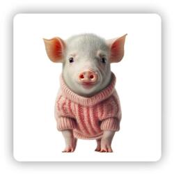  65x65mm-es négyzet alakú mágnes - Malacka pulóverben (MAGNET-65X65-CTVEREC-25)