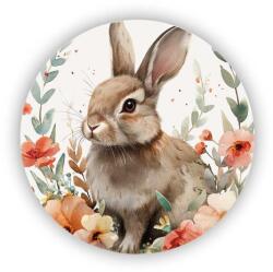  60x60mm kör mágnes - nyuszi a virágok között (MAGNET-60X60-KRUH-32)