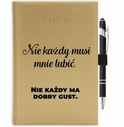 Naptár 2026 Arany Határidőnapló A5 Jó Ízlést Motiváló Ajándék Toll (KALENDARZ A5 2026 TERMINARZ DOBRY GUST)