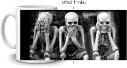  Fehér kerámia bögre 330ml képpel - csontváz trió (HRNEK-90X82-BILY-476)