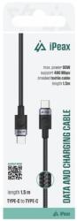  iPEAX textil kábel USB-C / USB-C 1, 5 m, USB 2.0 - fekete (90010105)
