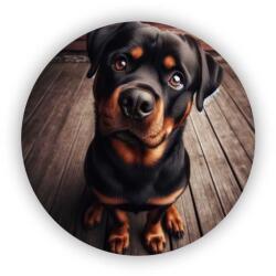  65x65mm-es kör alakú mágnes - aranyos rottweiler (MAGNET-65X65-KRUH-10)