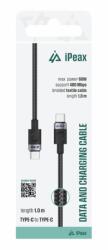  iPEAX textilkábel USB-C / USB-C 1 m, USB 2.0 - fekete (90010101)