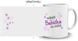  Fehér kerámia bögre 330ml képpel - legjobb nagymama (világos téma) (HRNEK-90X82-BILY-378)