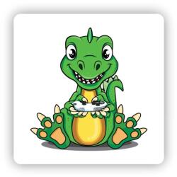  Mágnes 65x65mm négyzet alakú - vidám dino távirányítóval (MAGNET-65X65-CTVEREC-34)