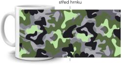  Fehér kerámia bögre 330ml képpel - zöld terepszínű (HRNEK-90X82-BILY-485)