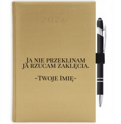  Naptár 2026 Arany Ajándék A Neved Varázslat Fogantyú Radír Toll (KALENDARZ A5 2026 TERMINARZ ZAKLĘCIA)