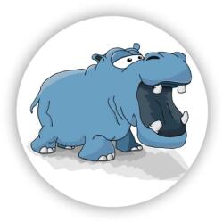  60x60mm kör mágnes - rajzfilm víziló (MAGNET-60X60-KRUH-46)