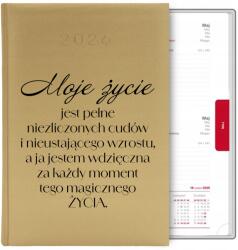 FunnyCase Naptár Arany Könyv Határidőnapló A5 2026 Motivációs Tervező Szöveg MIX Wz (Kalendarz MOTYWACYJNY TEKST)