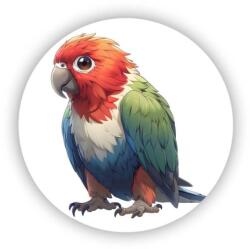  60x60mm kör mágnes - trópusi papagáj (MAGNET-60X60-KRUH-37)