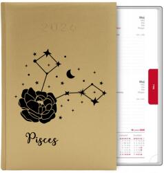  Könyvnaptár Arany A5 2026 Ajándék Zodiákus Picsces Hal MIX Wz (Kalendarz a5 2026 TERMINARZ PLANER ORGANIZER)