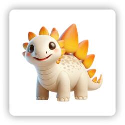  65x65 mm-es négyzet alakú mágnes - aranyos stegosaurus (MAGNET-65X65-CTVEREC-50)