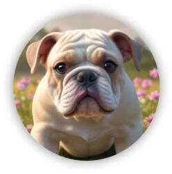  60x60mm kör alakú mágnes - bulldog a réten (MAGNET-60X60-KRUH-1)