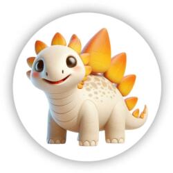  60x60mm kör mágnes - aranyos sztegoszaurusz (MAGNET-60X60-KRUH-50)