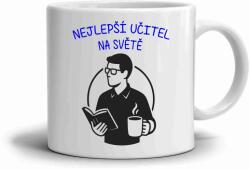  Fehér kerámia bögre 330ml képpel - legjobb tanár (HRNEK-90X82-BILY-444)