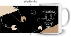  Fehér kerámia bögre 330ml képpel - a szerelemnek négy lába van (sötét téma) (HRNEK-90X82-BILY-372)