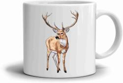  Fehér kerámia bögre 330ml képpel - szarvas (HRNEK-90X82-BILY-56)
