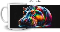  Fehér kerámia bögre 330ml képpel - színes víziló (HRNEK-90X82-BILY-209)