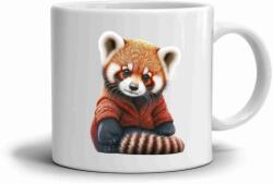  Fehér kerámia bögre 330ml képpel - vörös panda pulóverben (HRNEK-90X82-BILY-324)