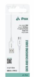  iPEAX TPU kábel USB-A / USB-C 1.5M, USB 2.0 - fehér (90010117)