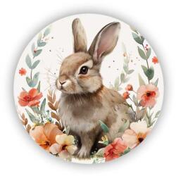  65x65mm kör mágnes - nyuszi a virágok között (MAGNET-65x65-KRUH-32)