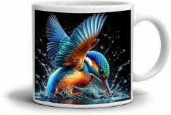  Fehér kerámia bögre 330ml képpel - jégmadár a víz felett (HRNEK-90X82-BILY-184)