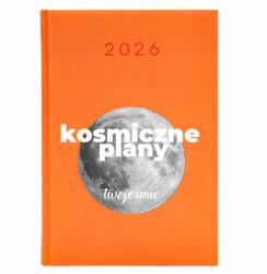  Naptár A5 2026 Narancssárga Határidőnapló Vicces Űrtervező Tervek (Kalendarz Pomarańczowy Kosmiczne Plany)
