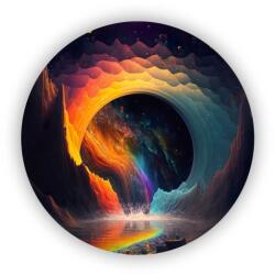  65x65 mm-es kör alakú mágnes - kozmikus színörvény (MAGNET-65x65-KRUH-80)