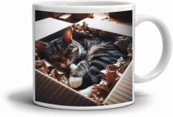  Fehér kerámia bögre 330ml képpel - macskapihe (HRNEK-90X82-BILY-490)