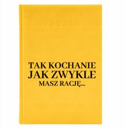  Könyvnaptár A5 2026 Sárga határidőnapló Lányoknak Igen Drágám (Kalendarz 2026 Żółty TAK KOCHANIE)