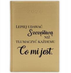  Naptár Arany 2026 A5 Határidőnapló Motivációs Ajándék Boldog MIX Minták (KALENDARZ 2026 ZŁOTY SZCZĘŚLIWA)