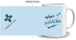  Fehér kerámia bögre 330ml képpel - legjobb nővér (kék téma) (HRNEK-90X82-BILY-364)