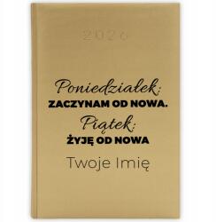  Könyvnaptár 2026 Év Arany Tervező A5 Ajándék Új Névvel Élek (Złoty Planer 26 Żyję Od Nowa)